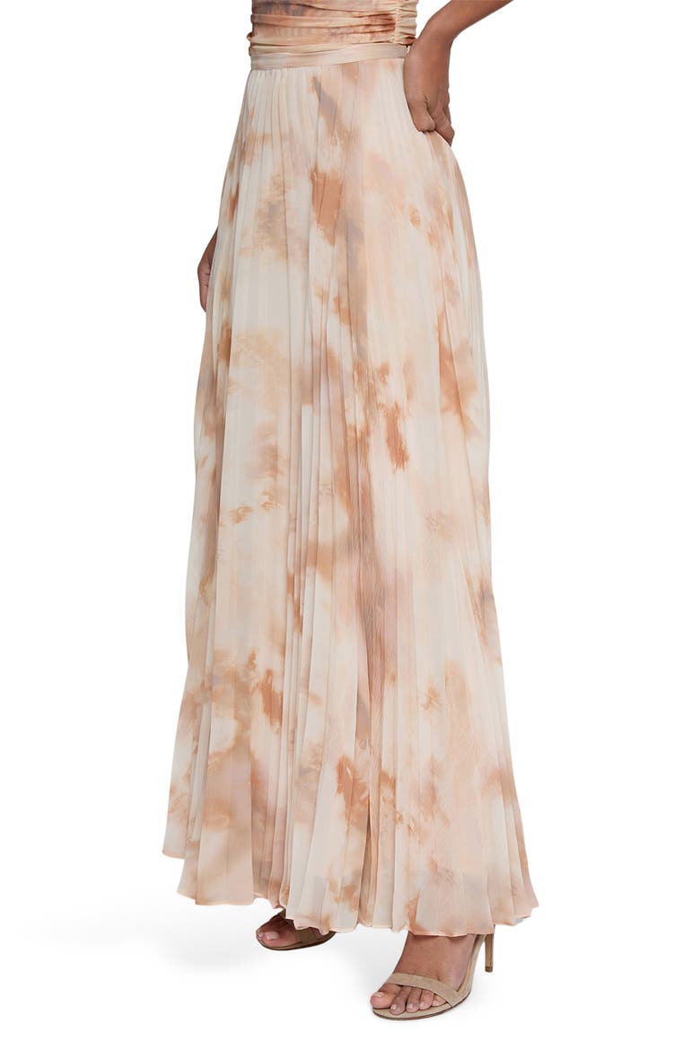 Torin Pleated Maxi Skirt, Alternate, color, FRAPPE MULTI TIE DYE