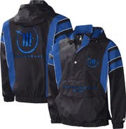STARTER Men's Starter Black/Royal TRACKHOUSE RACING Impact Half-Snap Pullover Jacket