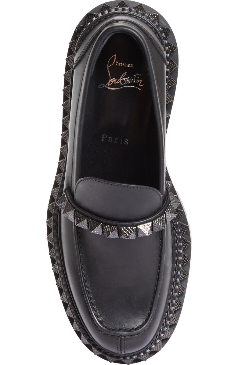 Christian Louboutin St. Roch Stud Platform Loafer, Alternate, color, Black