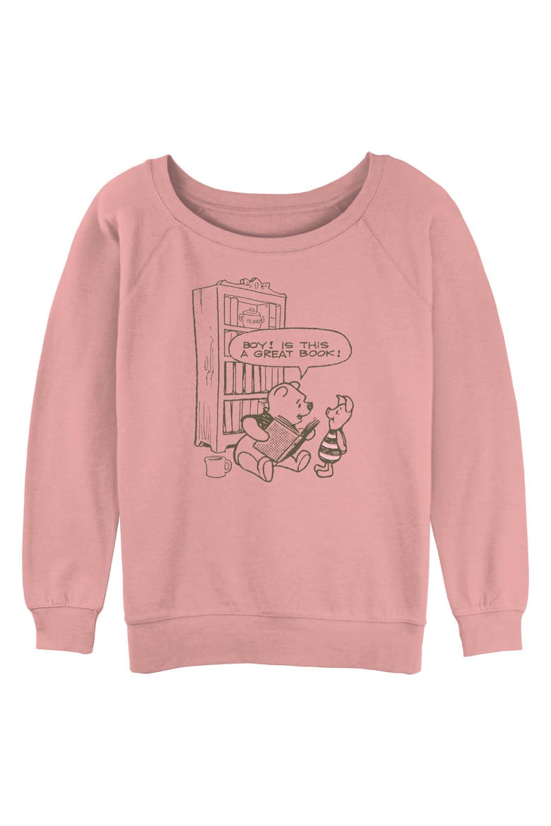 Junior's Great Book Friends Sweatshirt, Main, color, Desert Pink