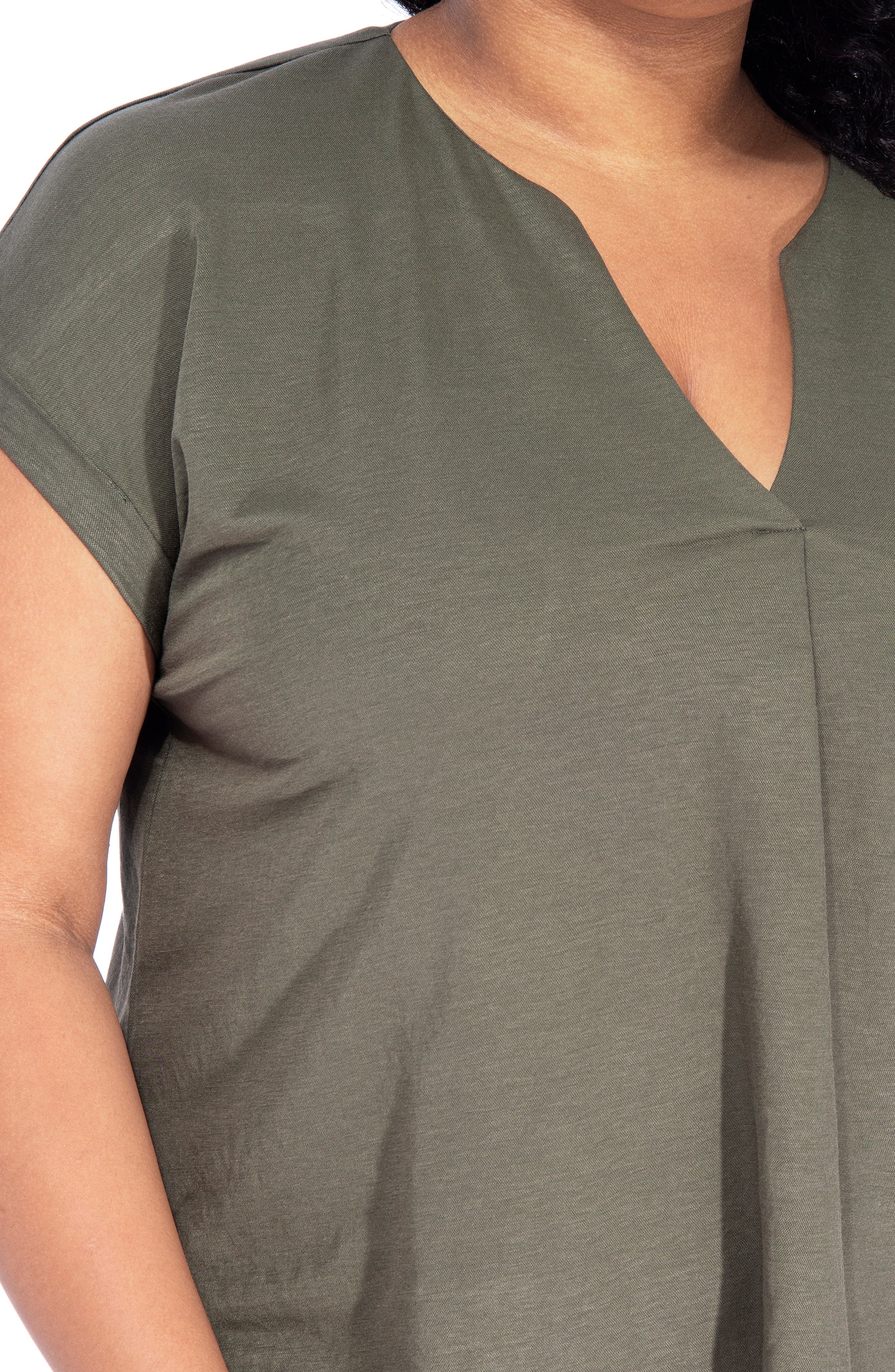 Bobeau Pleat Split Neck Dolman Sleeve Top (Women) | Nordstromrack