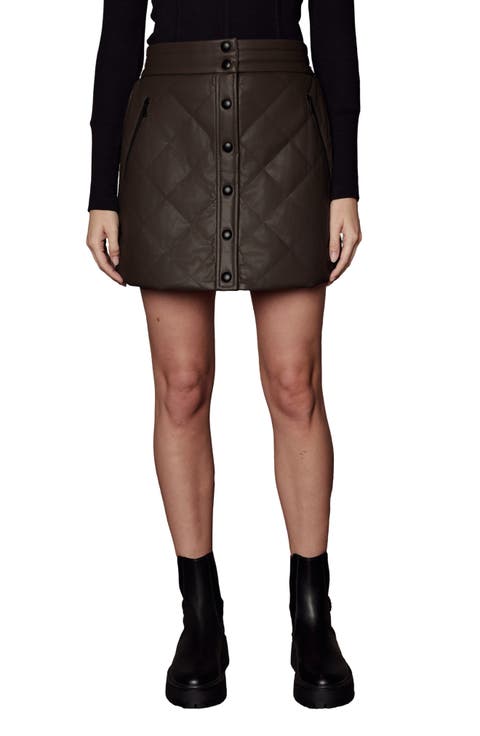 Emilia Quilted Faux Leather Miniskirt