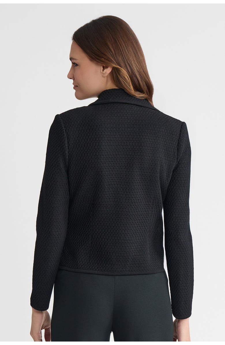 Ming Wang Tailored Double Breasted Textured Soft Knit Jacket, Alternate, color, Black