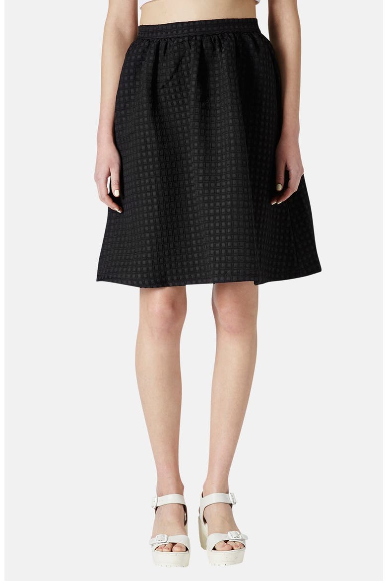 Textured A-Line Skirt, Main, color, BLACK