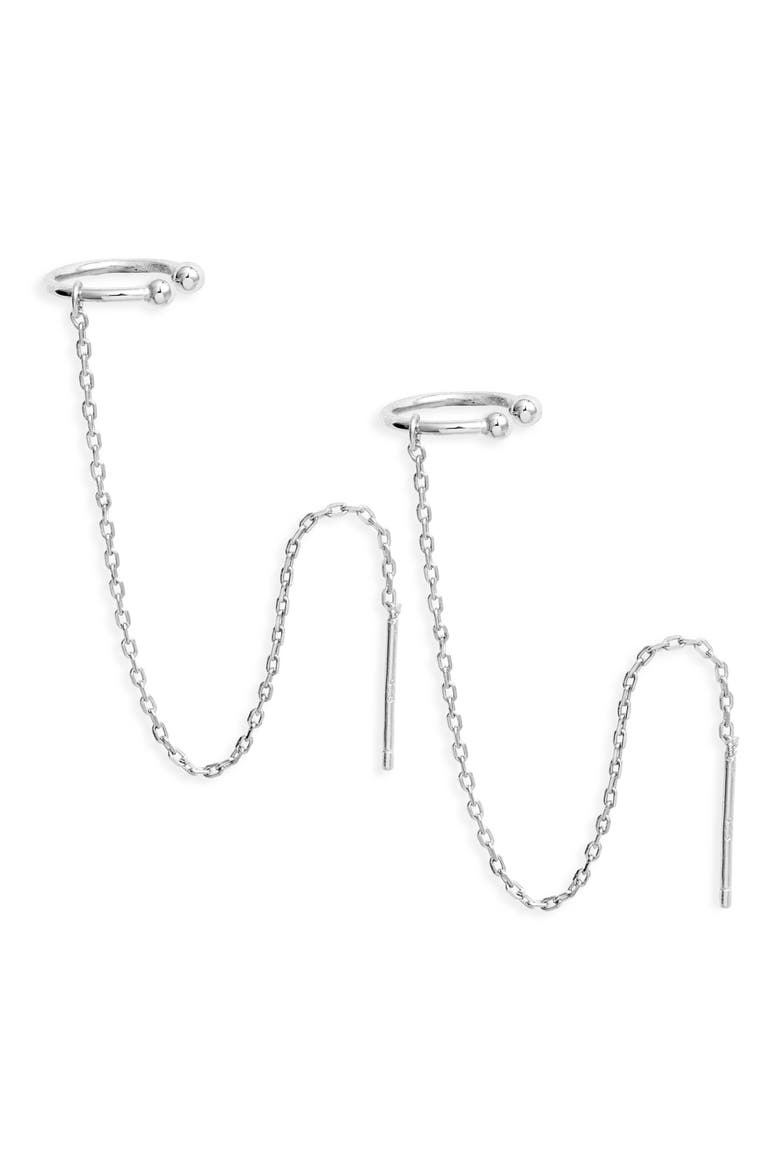 Ear Cuff Threaders, Alternate, color, SILVER