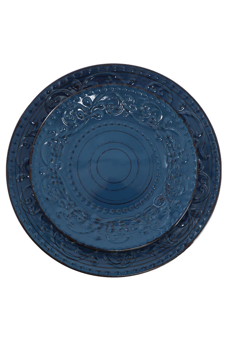 Malibu Deep Ocean 16-Piece Stoneware Dinnerware Set, Alternate, color, Blue