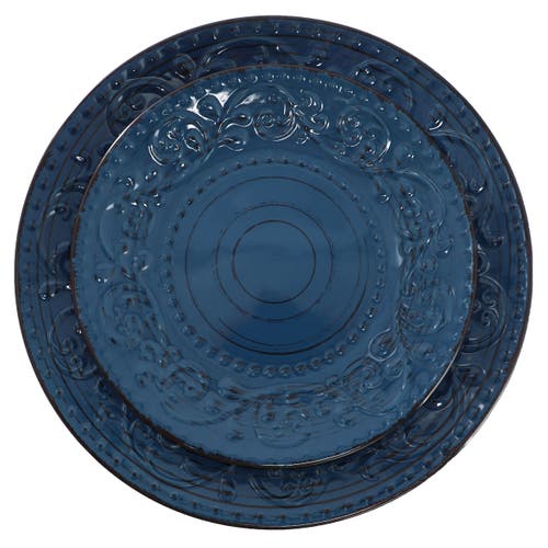 Elama Malibu Deep Ocean 16-piece Stoneware Dinnerware Set In Blue