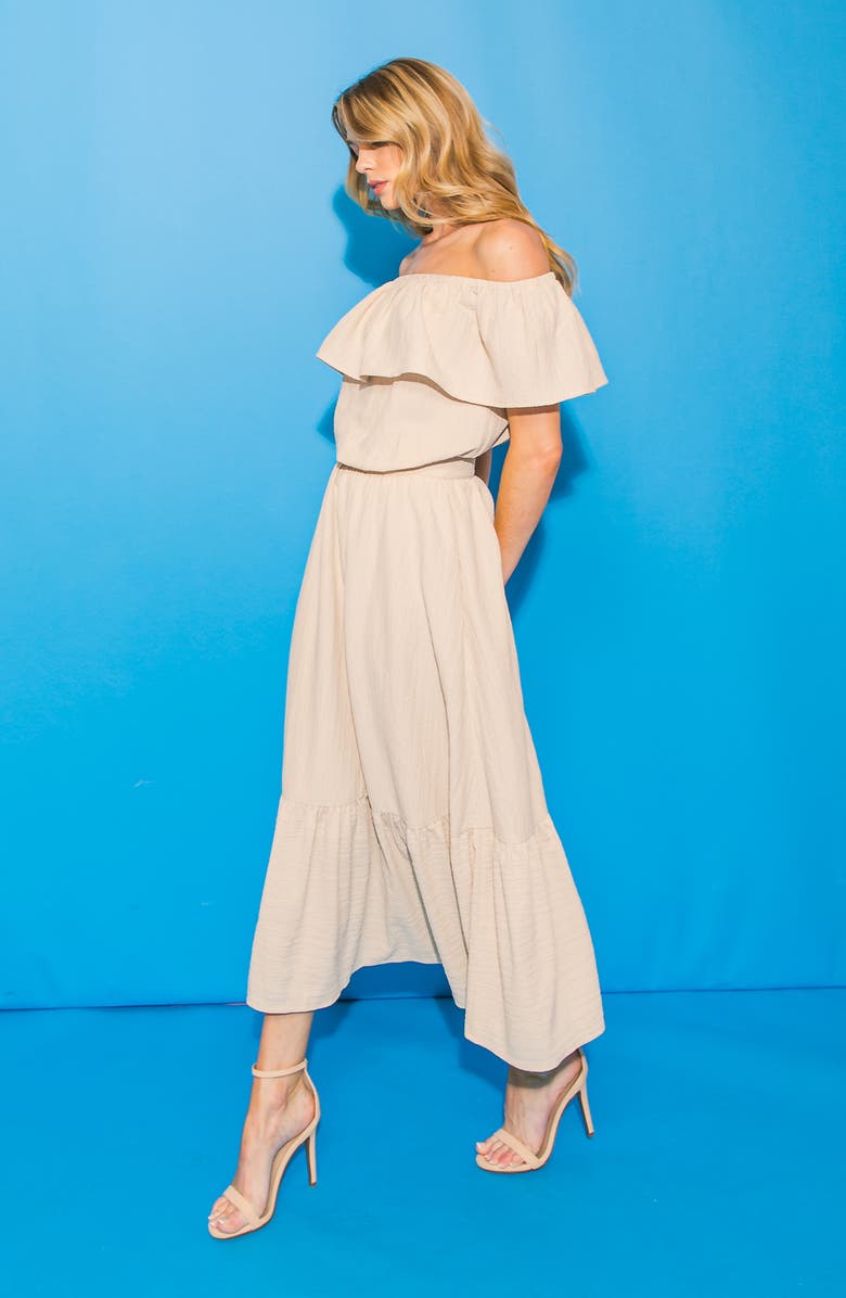 FLYING TOMATO Textured Midi Skirt, Alternate, color, Natural