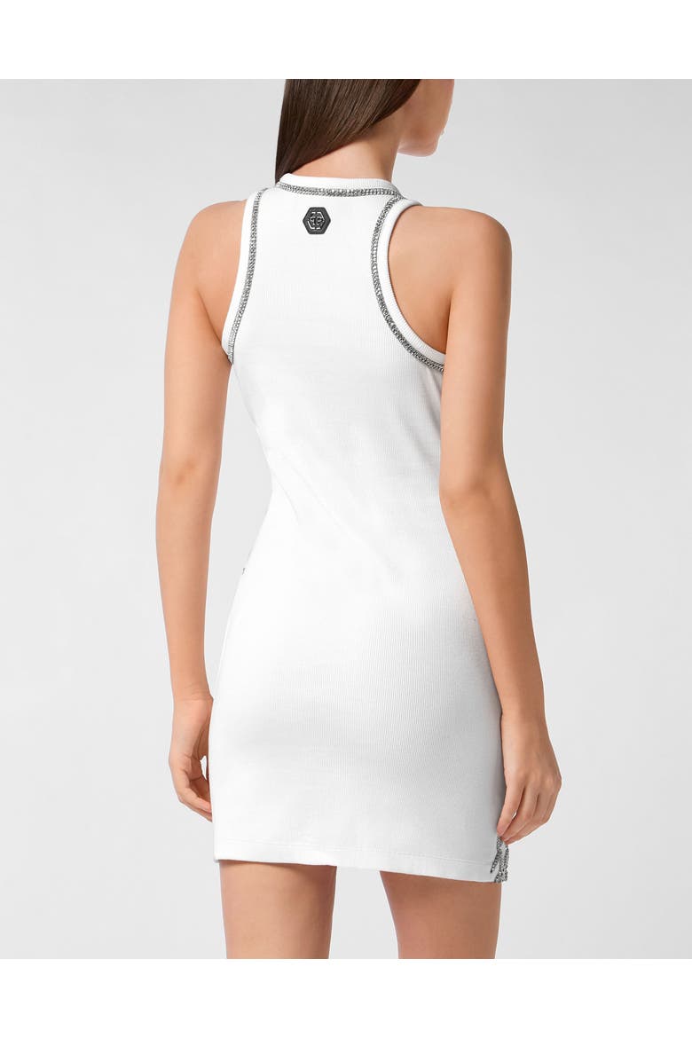 Short Tank Dress Crystal Net Women, Alternate, color, white