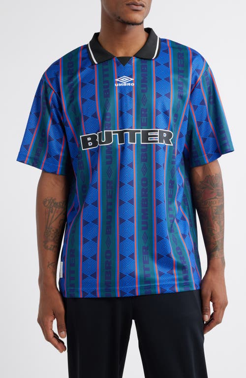 Butter Goods x Umbro Vert Soccer Jersey in Forest /Cobalt 