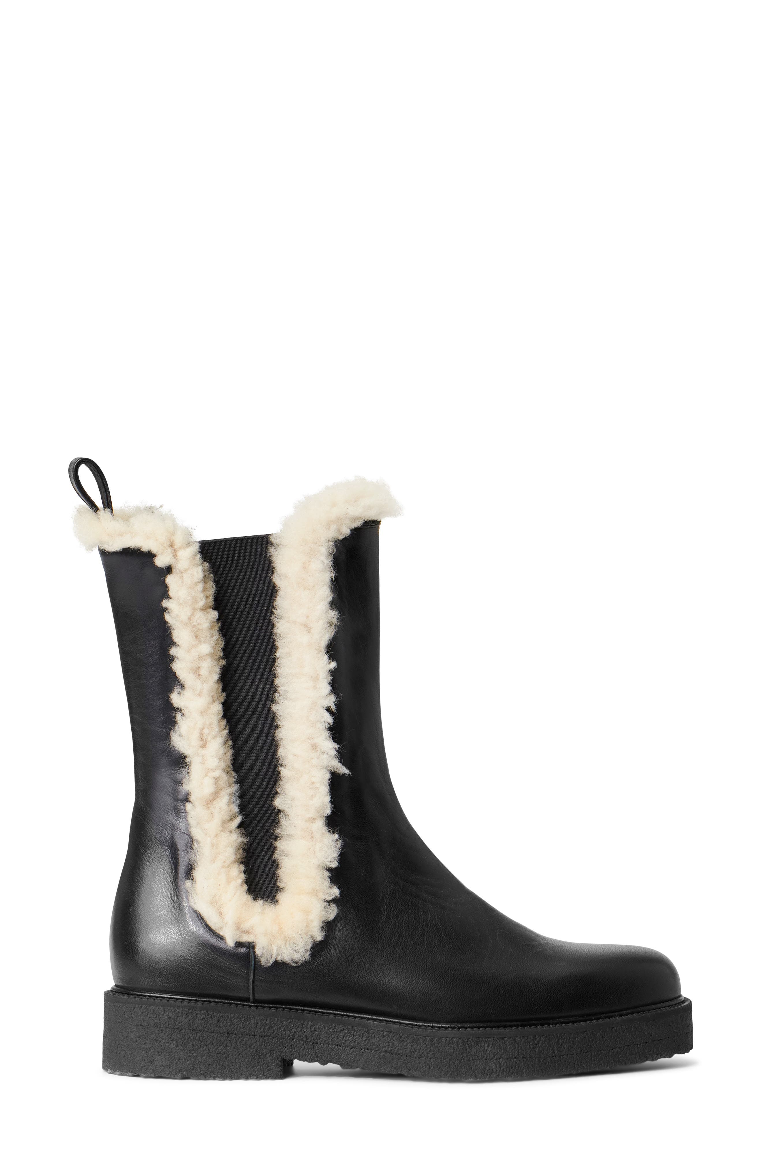 STAUD Palamino Genuine Shearling Chelsea Boot, Alternate, color, 