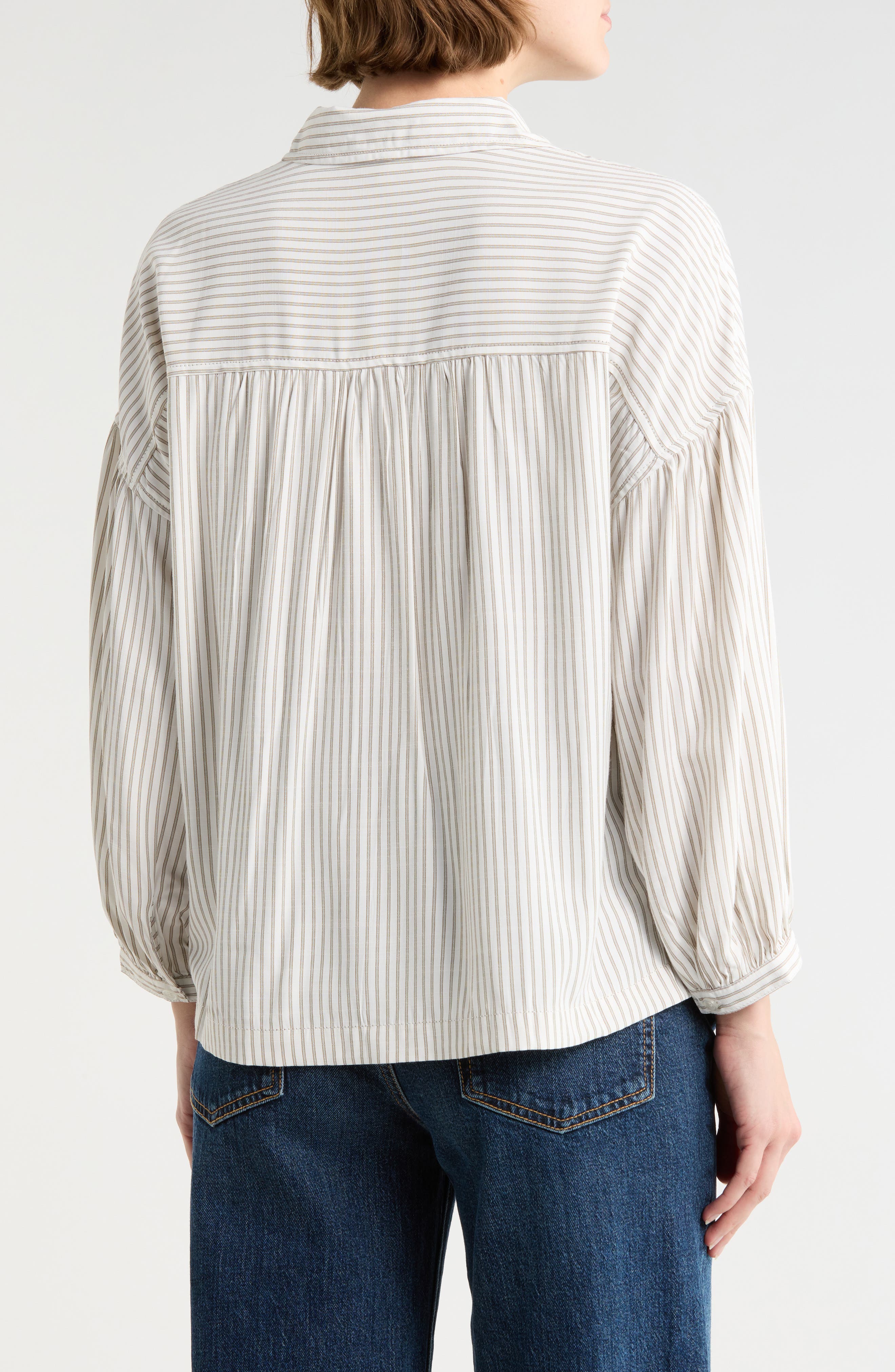 Stripe Half Button-Up Shirt - image 4