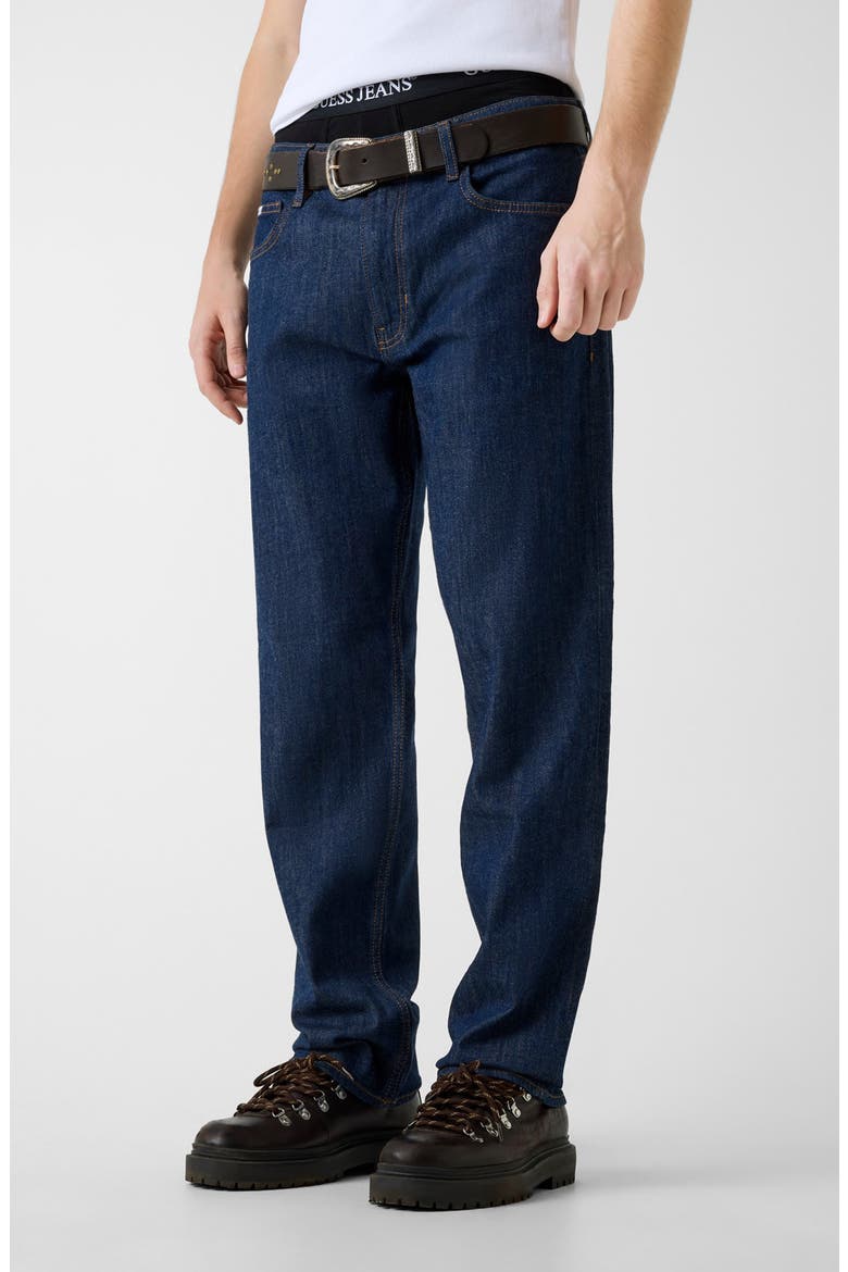G16 Relaxed Straight Leg Jeans, Main, color, DARK RINSE WASH