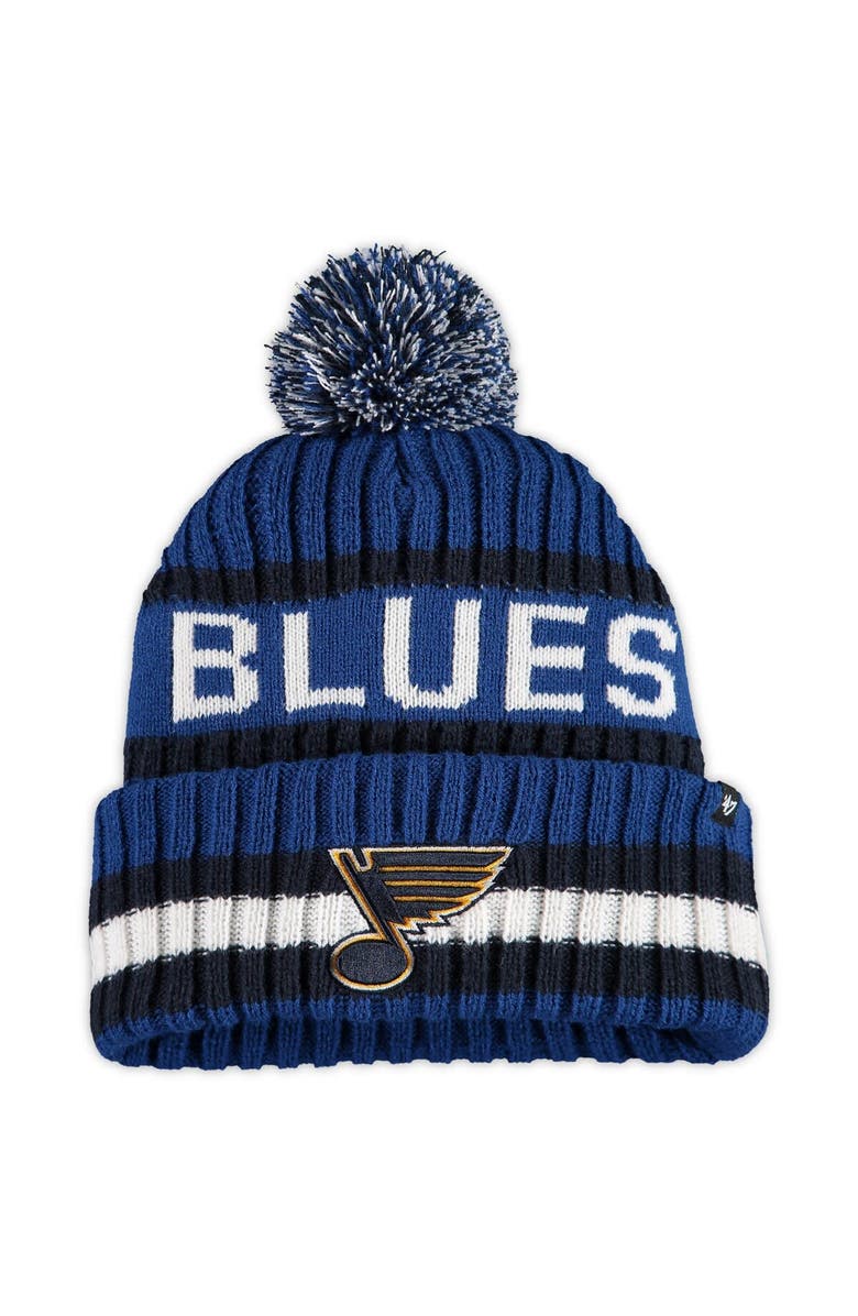 '47 Men's '47 Blue St. Louis Blues Bering Cuffed Knit Hat with Pom, Main, color, 