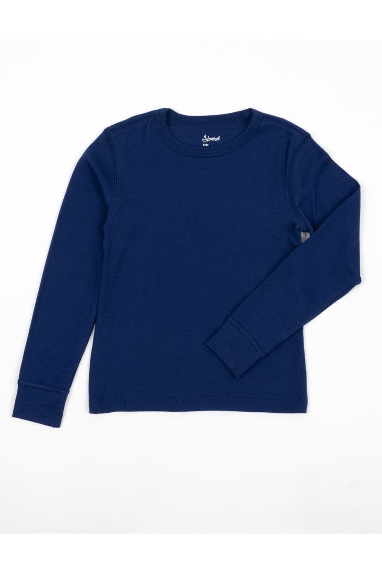 Kids Long Sleeve T-Shirt, 100% Cotton, Solid Colors, Alternate, color, True Navy