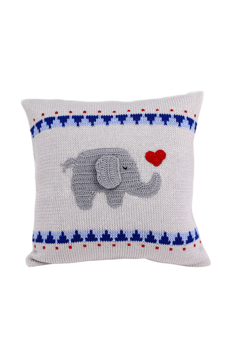 10" Elephant with Heart Pillow