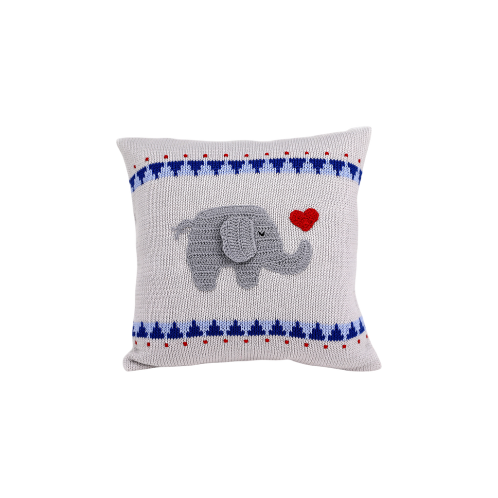 Melange Collection Elephant With Heart Pillow, 10 X 10 In Multi
