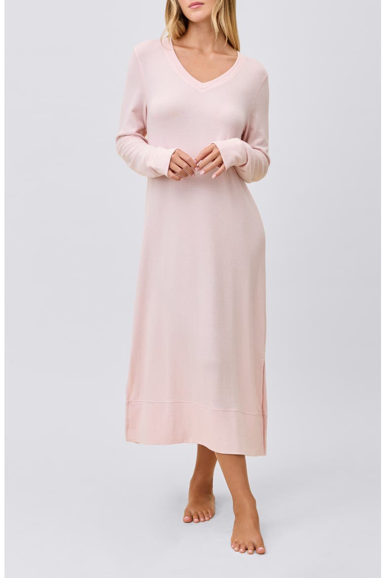 Feather Soft Long Sleeve Nightgown, Alternate, color, PAPINELLE PINK