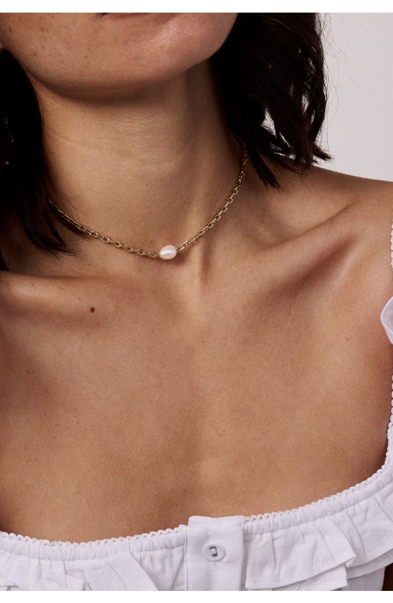 Electric Picks Paradise Pearl Necklace, Alternate, color, Gold