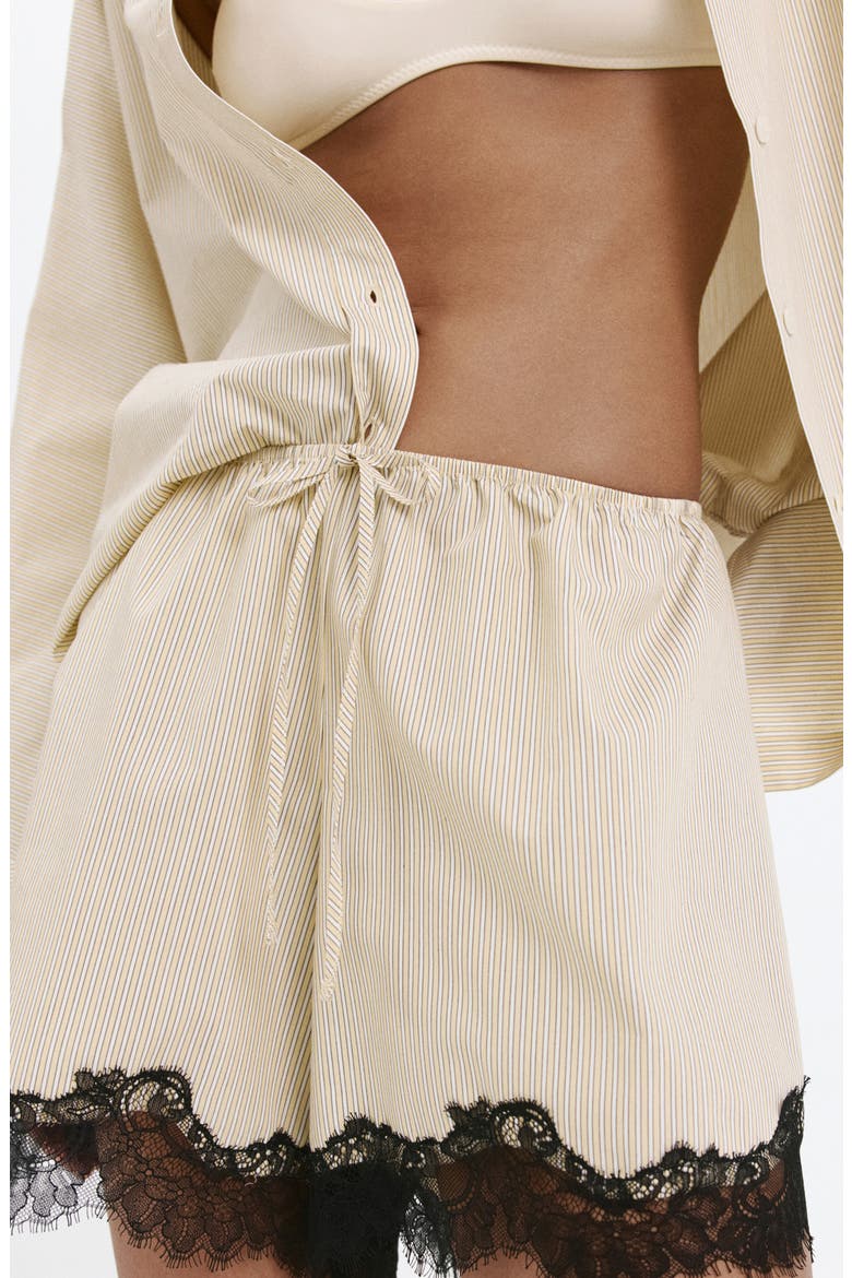 Striped Lace Shorts, Alternate, color, PASTEL YELLOW