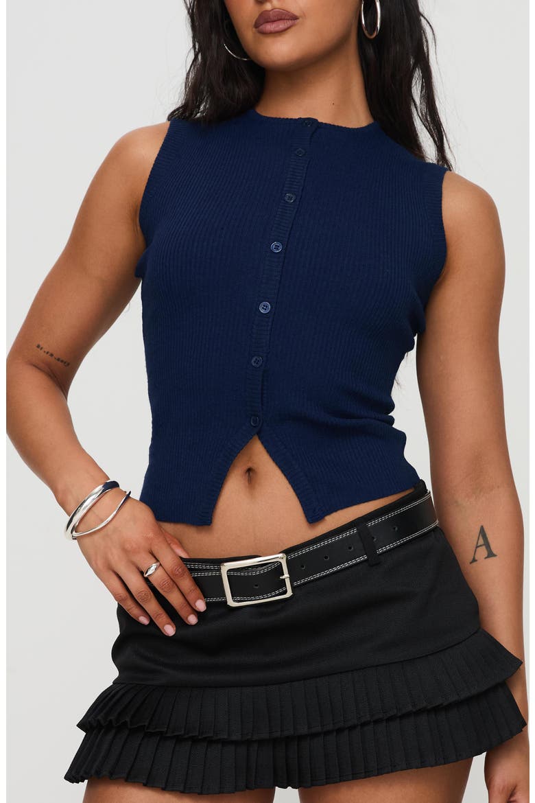 Suzu Button-Up Tank, Main, color, NAVY