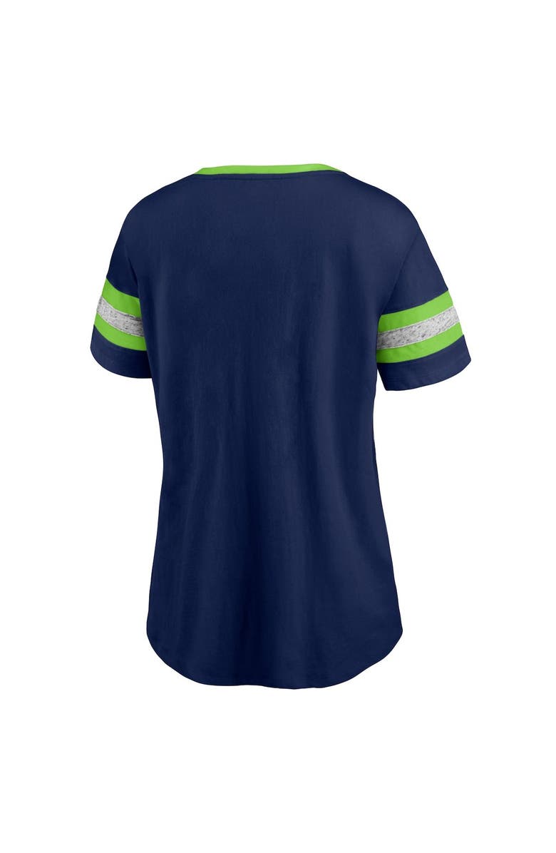 FANATICS Women's Fanatics Branded College Navy Seattle Seahawks Clean Cut Stripe T-Shirt, Alternate, color, 