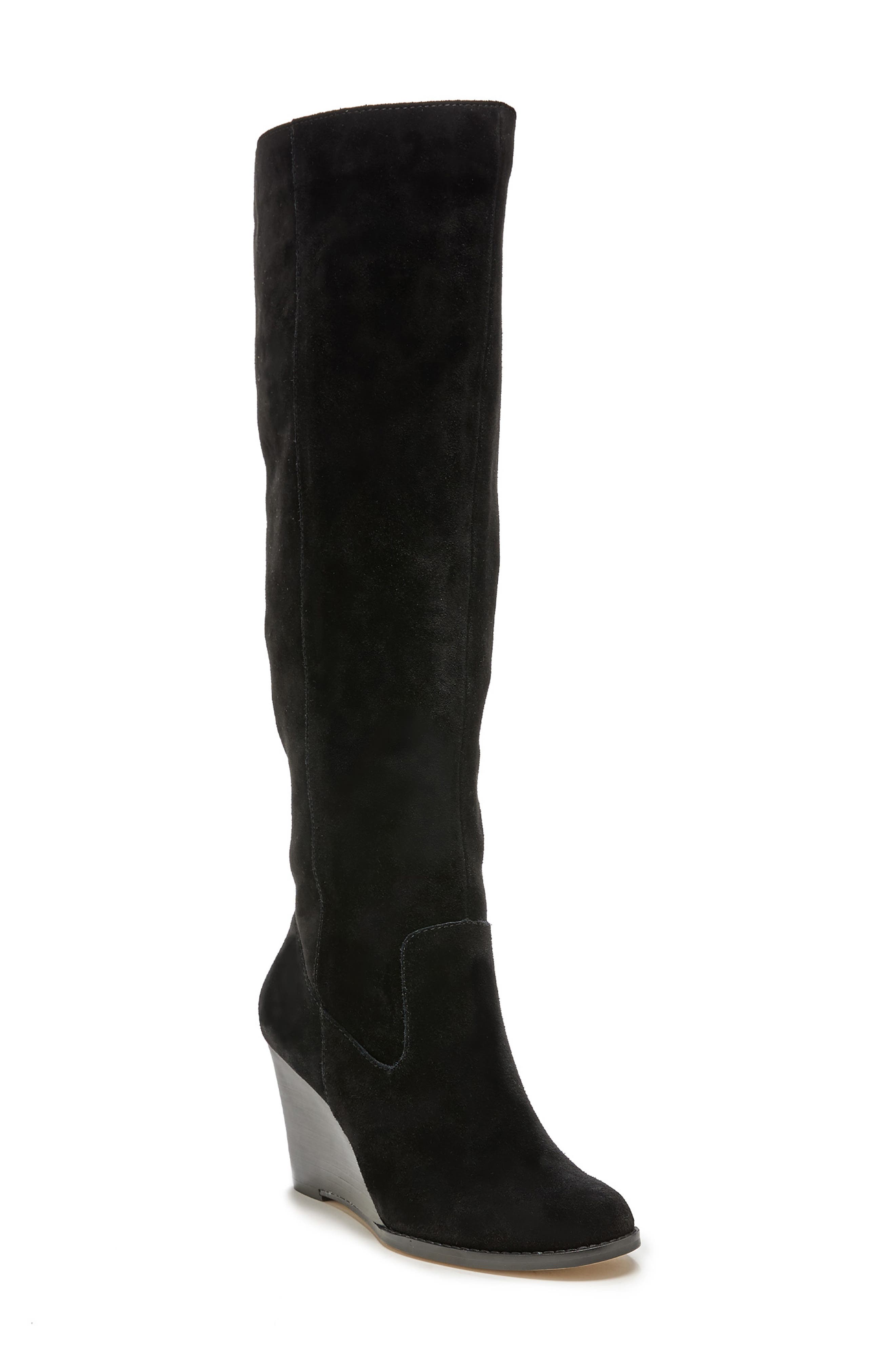 Sole Society Prony Knee High Wedge Boot, Main, color, 