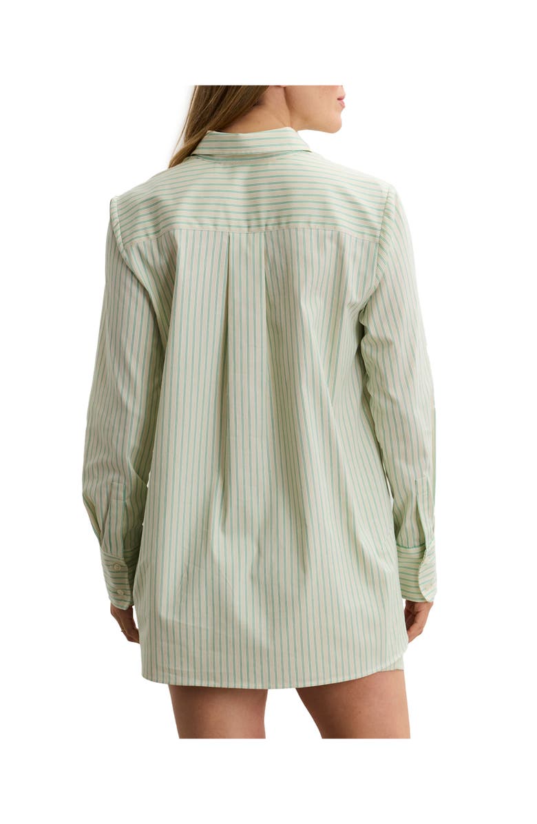 HATCH Collection The Classic Buttondown Maternity Shirt, Alternate, color, Cream/Green Stripe