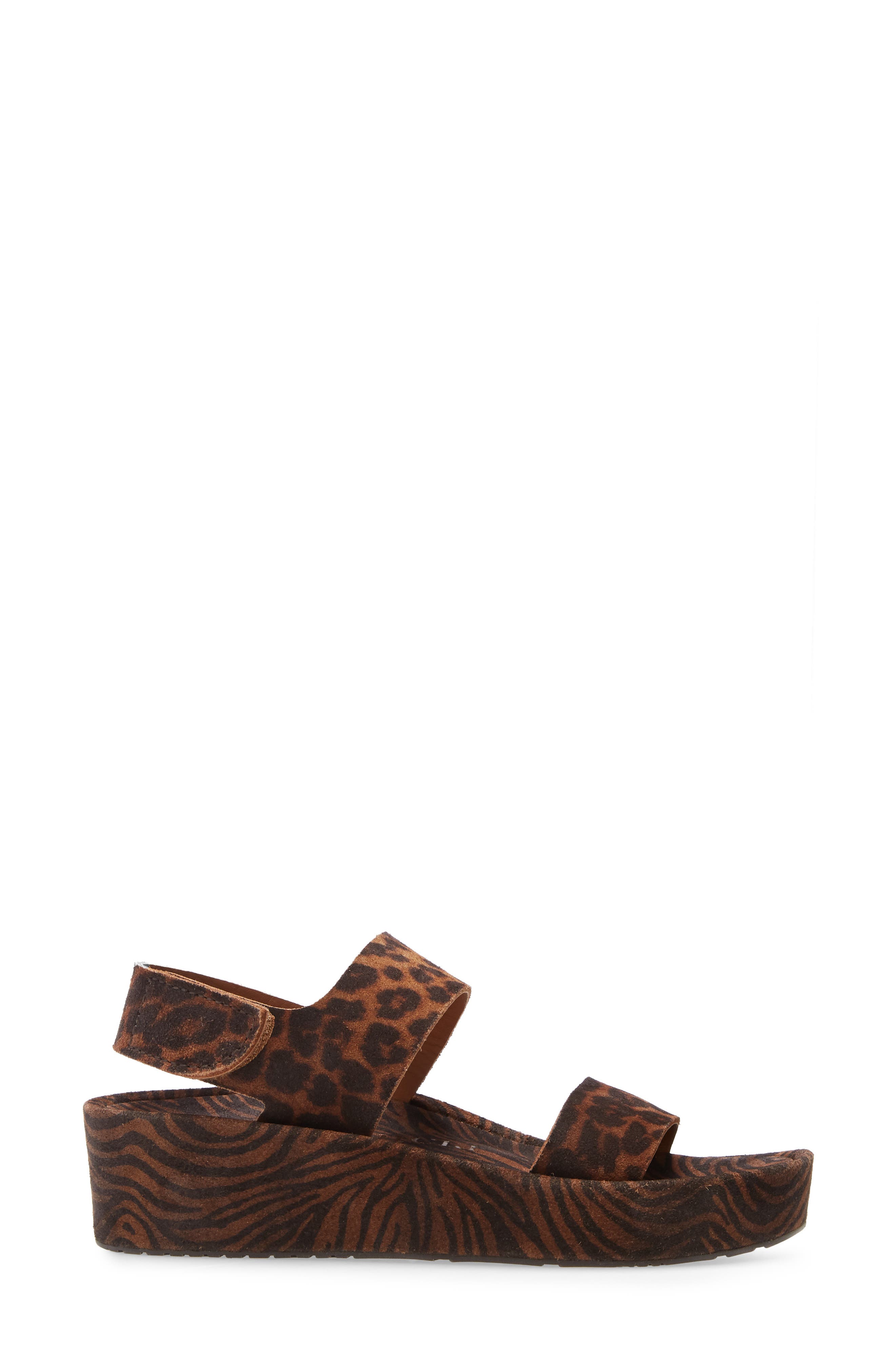 Pedro García Lacey Footbed Sandal, Alternate, color, HAZELNUT ZEBRA/ LEOPARD