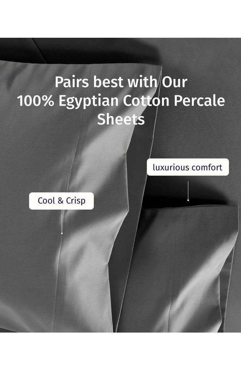 CALIFORNIA DESIGN DEN Set of 2 Pillowcases - Signature Comfort 100% Egyptian Cotton Percale, Alternate, color, Grey