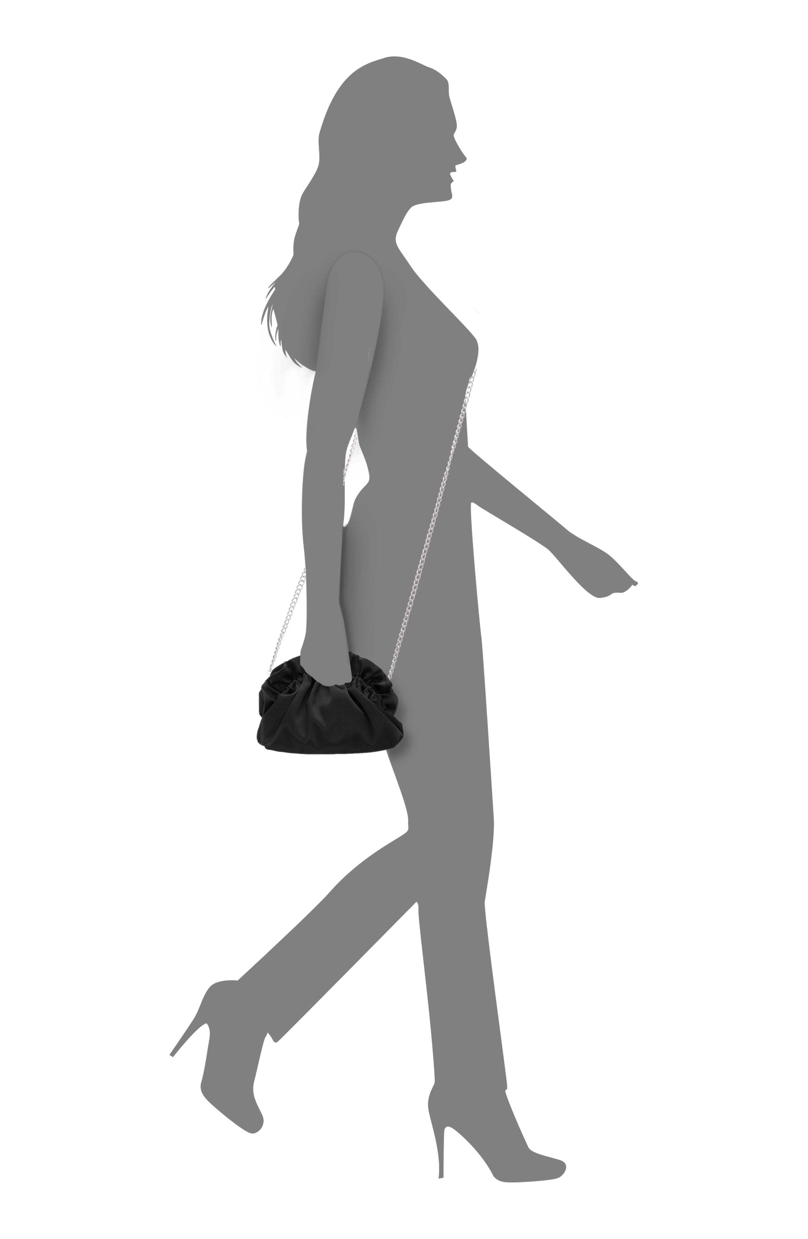 Nina Cristy Satin Clutch, Alternate, color, Black