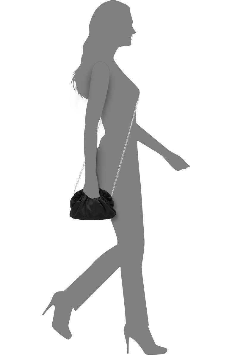 Nina Cristy Satin Clutch, Alternate, color, Black