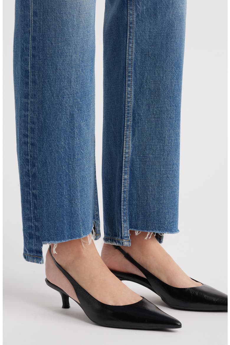 Bethpage Step Raw Hem Straight Leg Jeans, Alternate, color, BLUE