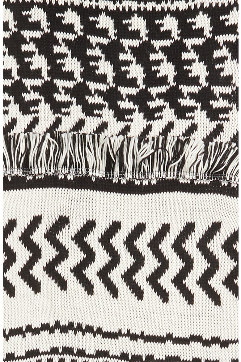 Mile High Fleece Fringe Scarf, Alternate, color, BLACK AND WHITE COMBO