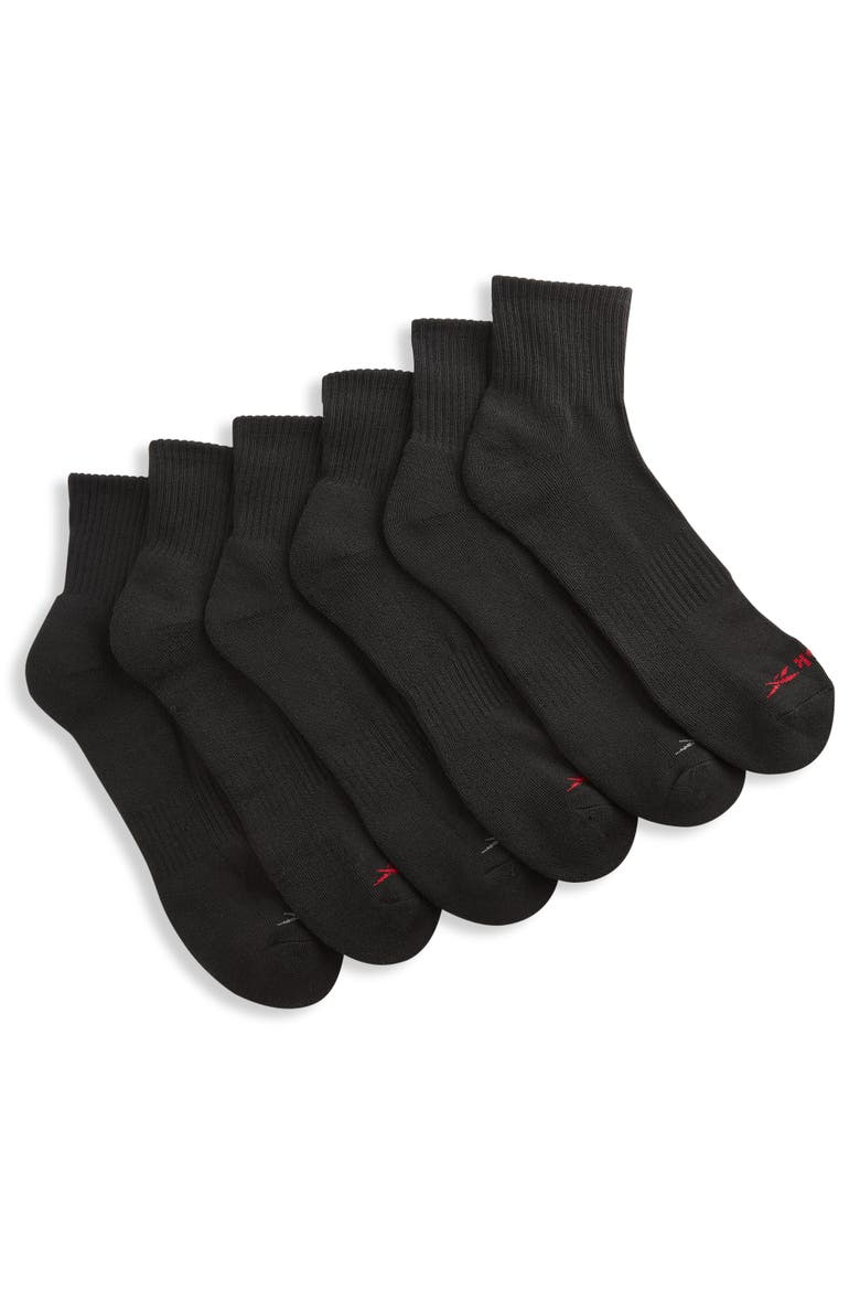 Big & Tall Vector 6-pk Quarter-Top Socks, Main, color, BLACK