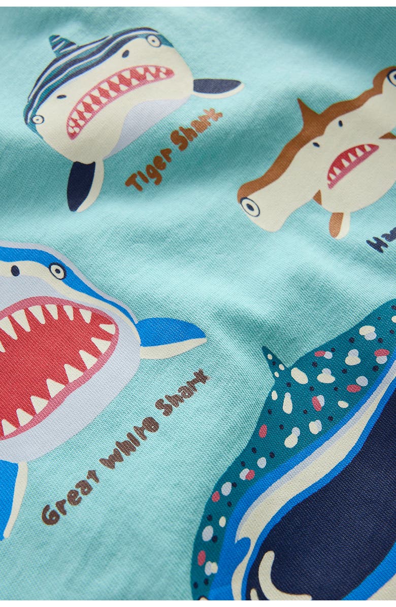 Mini Boden Kids' Shark Glow in the Dark Graphic T-Shirt, Alternate, color, Jadeite Sharks
