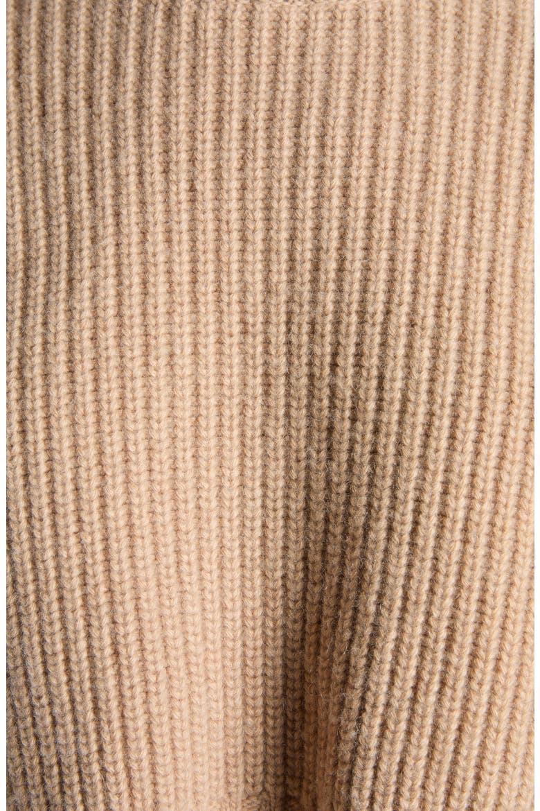Oversize Wool & Cashmere Rib Crop Sweater, Alternate, color, 9734 DESERT