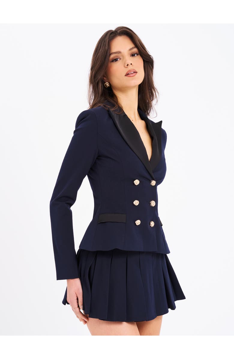 Miss Circle Nasia Double Breast Backless Blazer, Alternate, color, Navy Blue