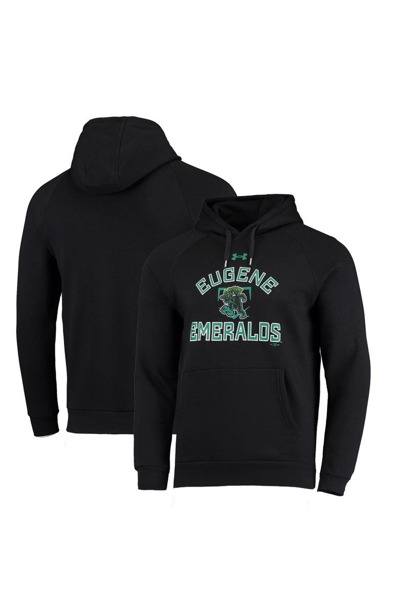 Under Armour Men's Under Armour Black Eugene Emeralds All Day Raglan Fleece Pullover Hoodie, Main, color, Black