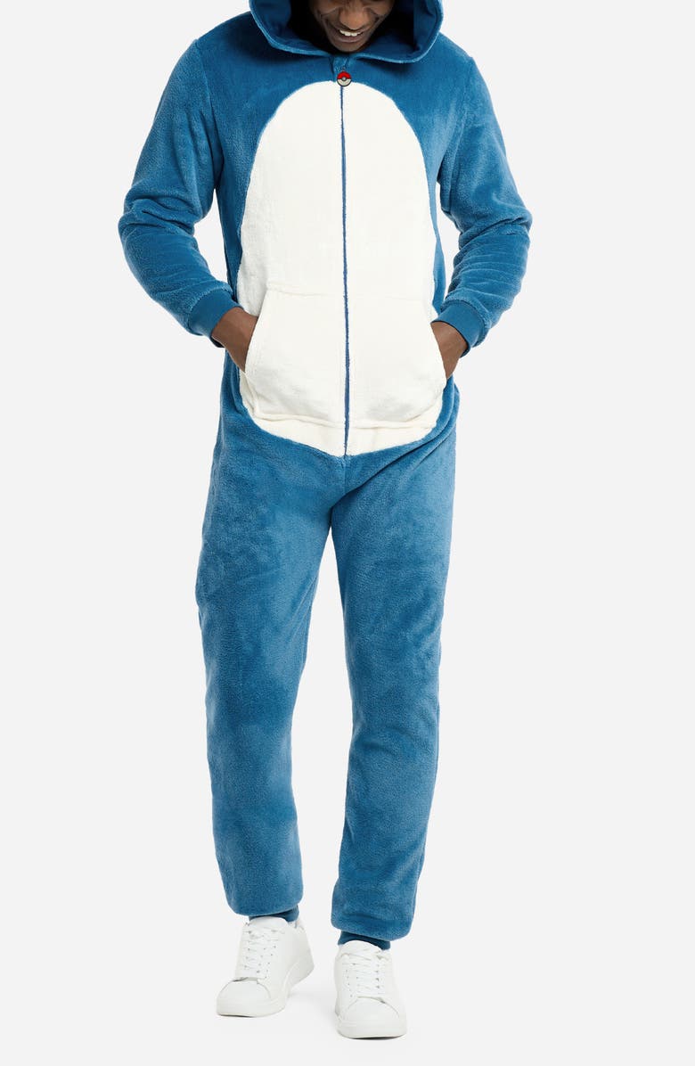 OppoSuits Snorlax Pokémon<sup>™</sup> Long Sleeve Hooded Fleece Jumpsuit, Main, color, Blue