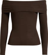 BP. Rib Off the Shoulder Top