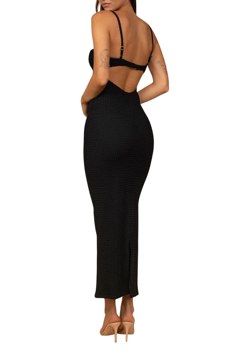 Petal Crochet Cover-Up Maxi Dress, Alternate, color, BLACK CROCHET
