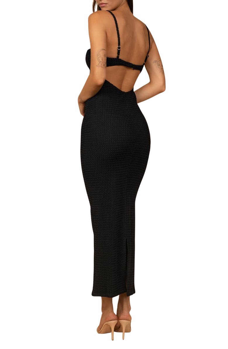 MONTCE Petal Crochet Cover-Up Maxi Dress, Alternate, color, Black Crochet