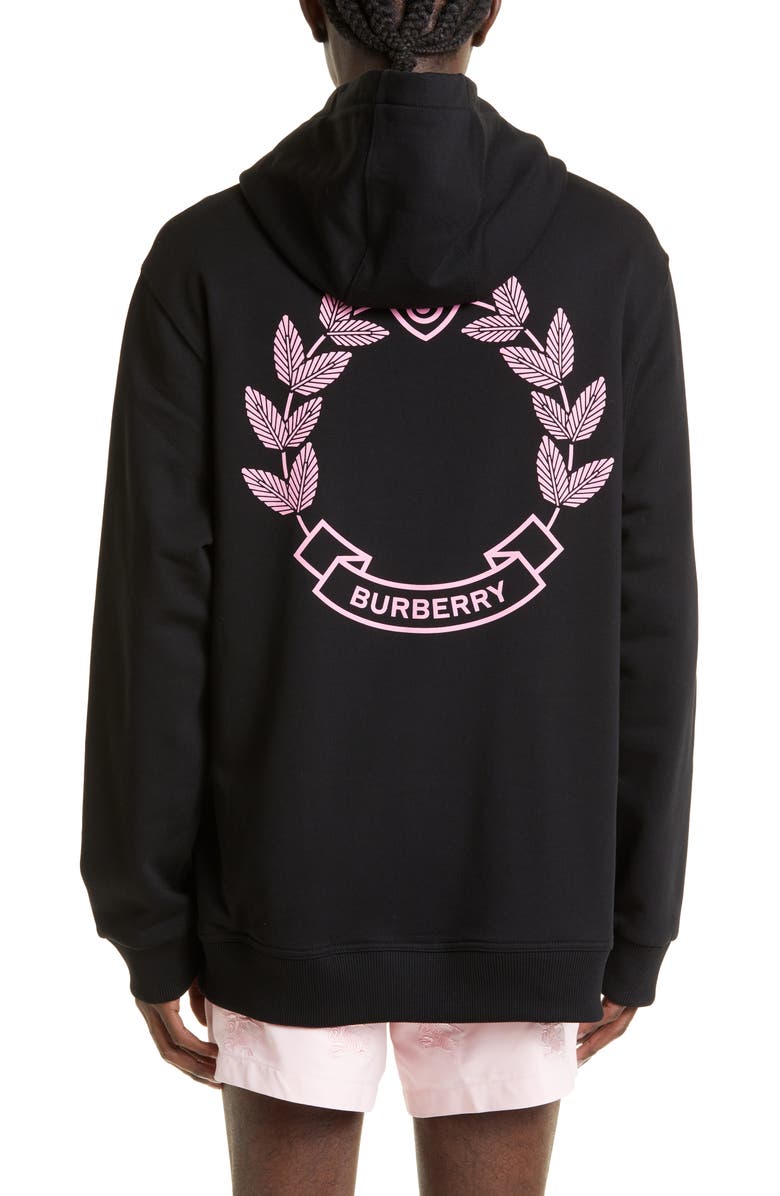 Burberry Lancing Oak Leaf Crest Cotton Hoodie, Alternate, color,