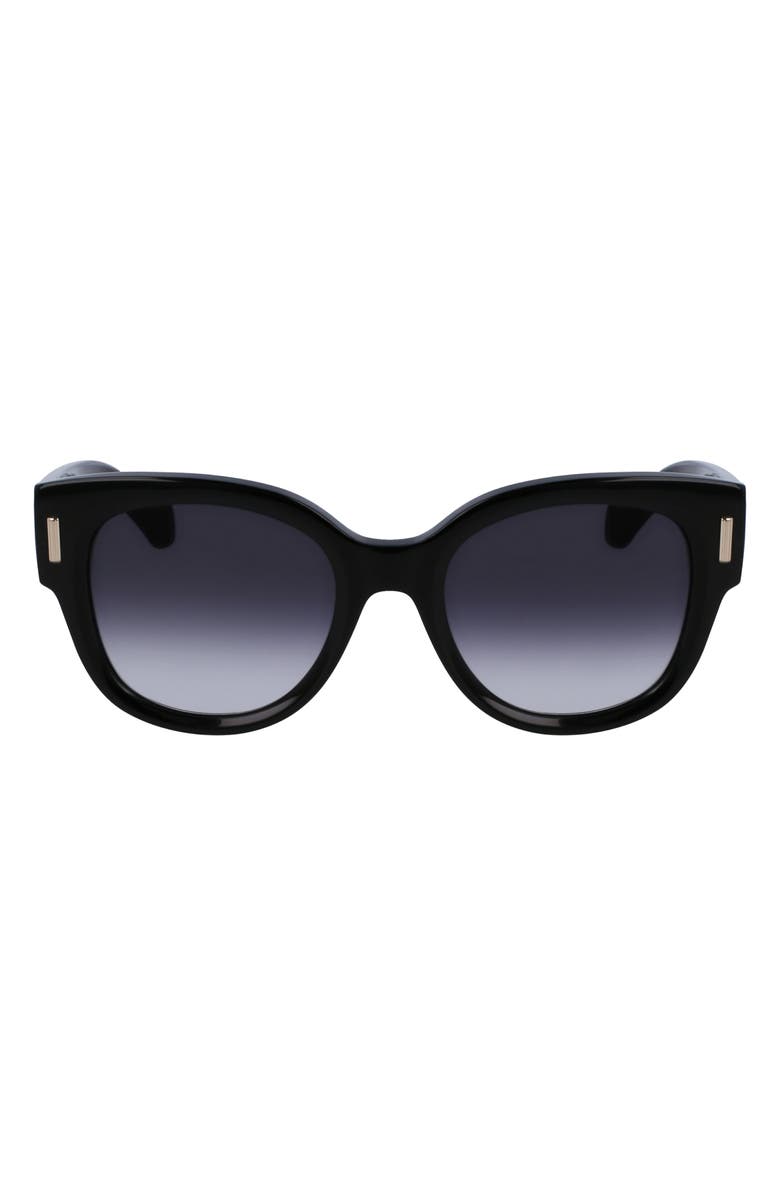 FERRAGAMO Rivets Tea Cup 51mm Butterfly Sunglasses, Main, color, Black