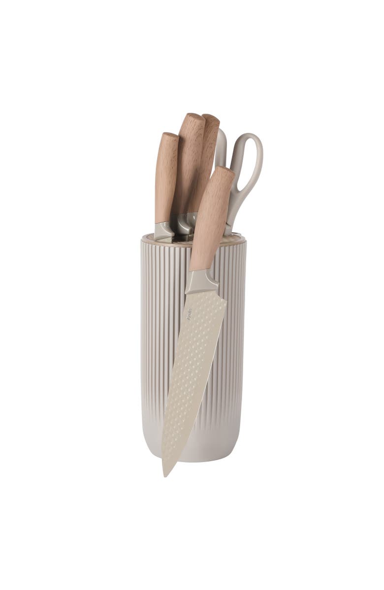 OSTER Gunderson 6-Piece Stainless Steel Kitchen Knife Block Set, Alternate, color, Silver