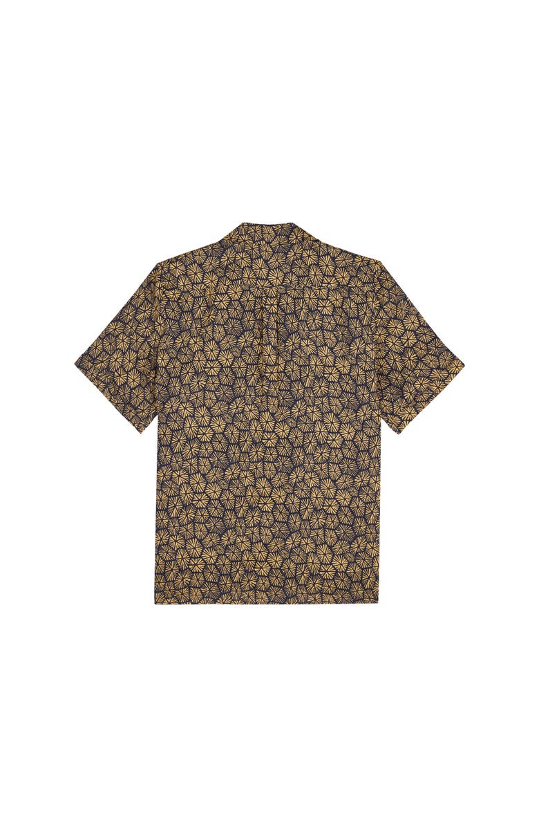 Vilebrequin Men's Carapaces Printed Short Sleeve Linen Shirt, Alternate, color, Bleu Marine