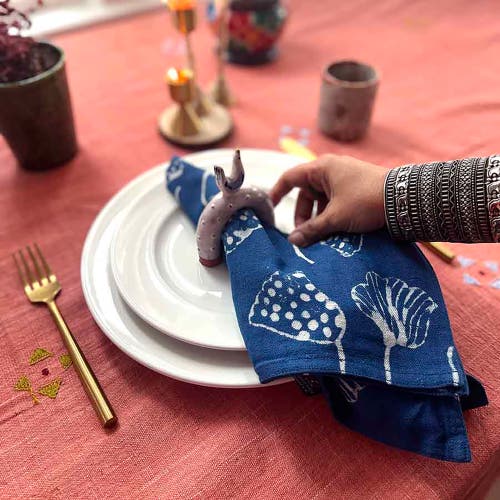 Ichcha Sustainably Made Table Napkins In Blue