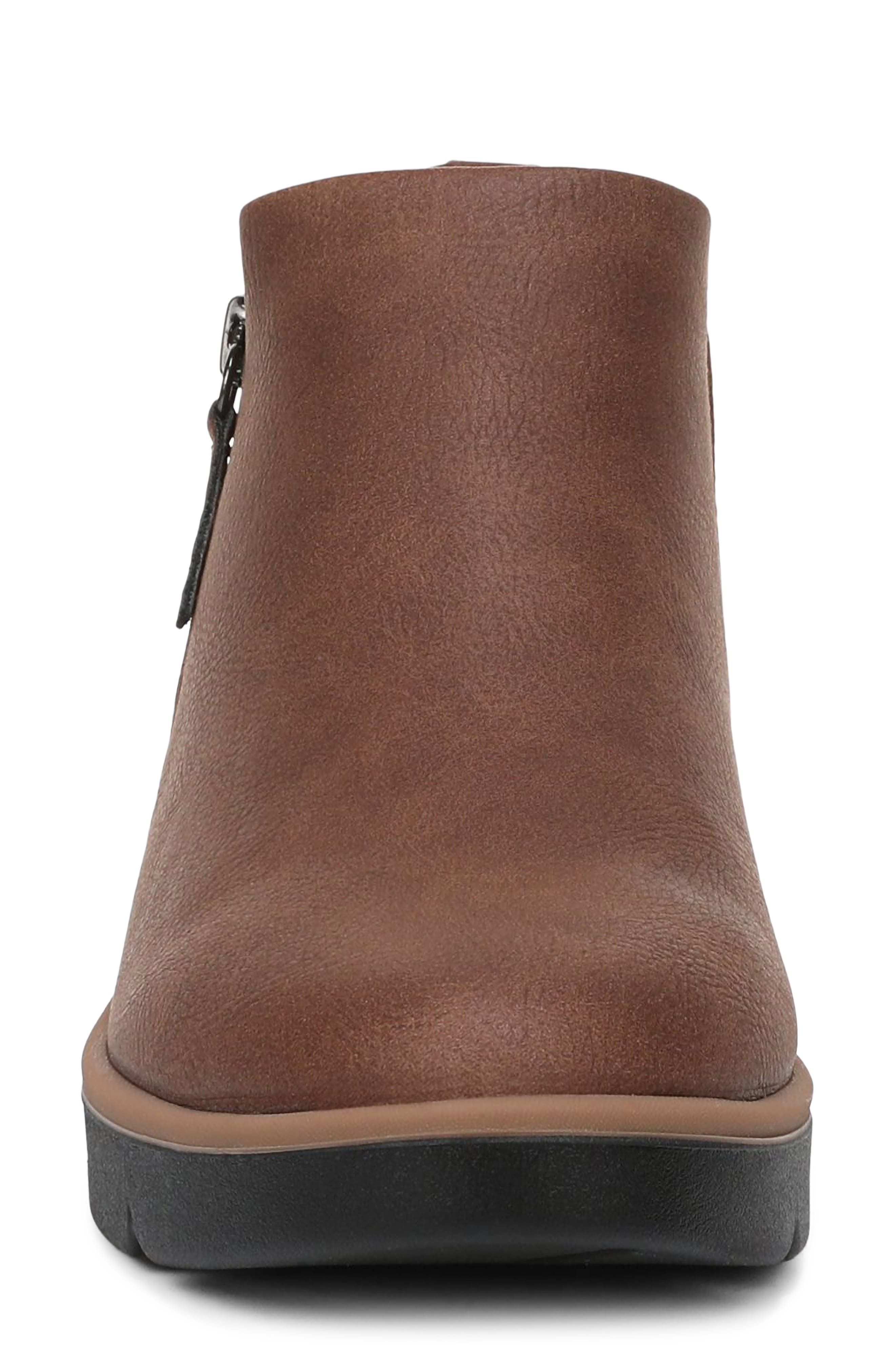 Lizzie Cloud Wedge Bootie, Alternate, color, MID BROWN FAUX LEATHER