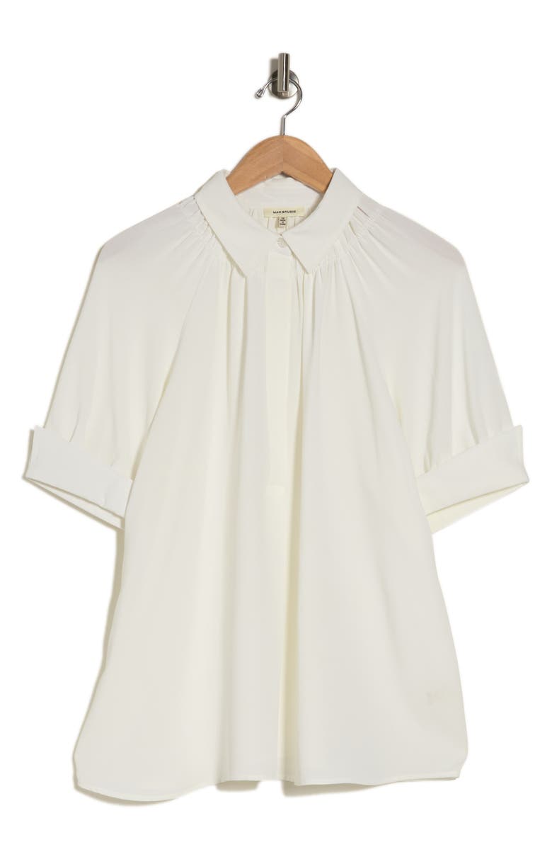 MAX STUDIO Short Sleeve Blouse, Alternate, color, White